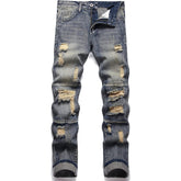 Men's Personality Retro Ripped Fit Jeans
